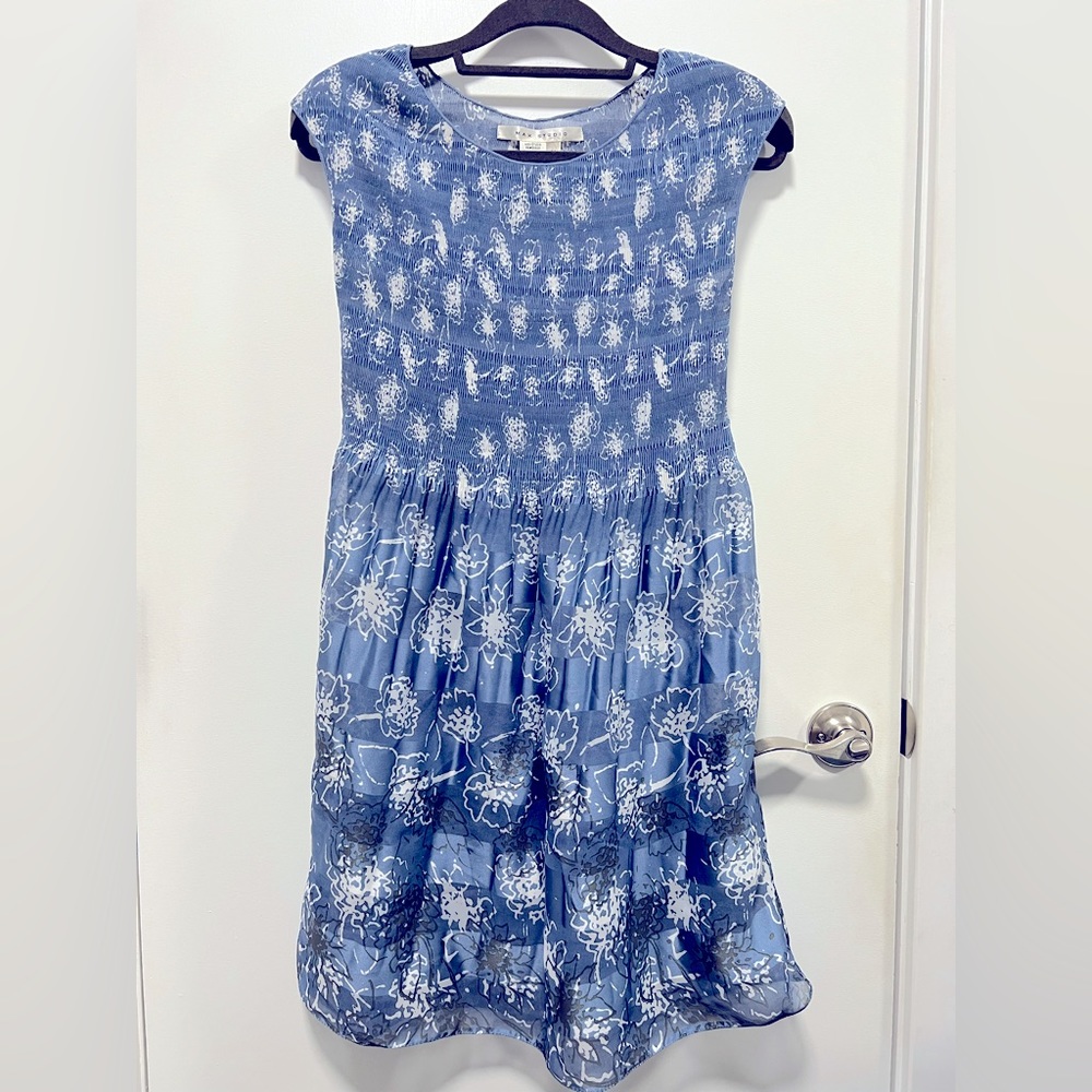 Max Studio Smocked Bodice Sleeveless Dress Size M